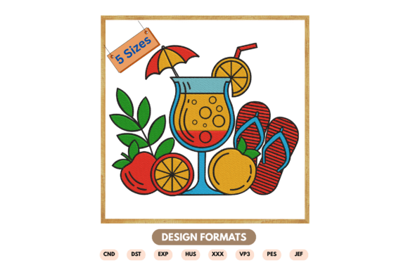 Beach Drink Flip Flop Embroidery File Review
