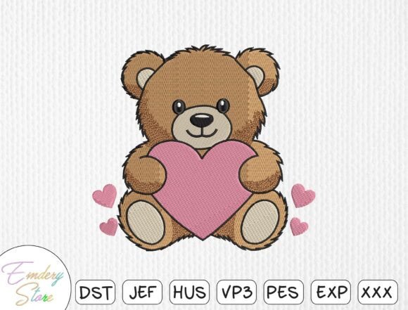 Bear with Heart Embroidery Design Review for Small Business Branding