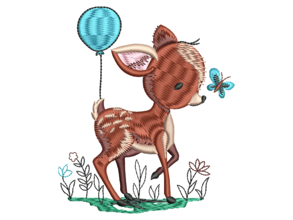 Cute Baby Fawn Butterfly Embroidery Design Review