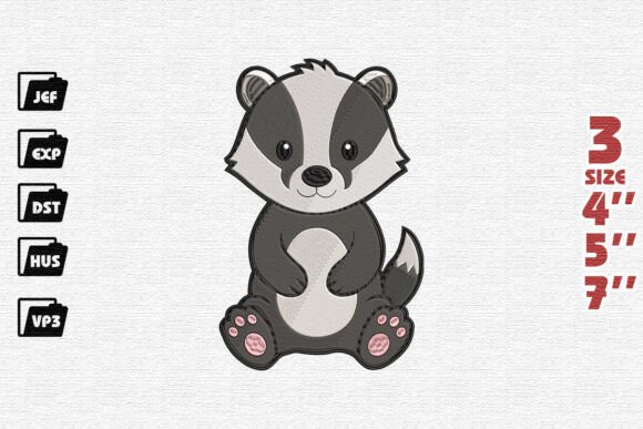 Cute Badger Embroidery Design: A Charming Choice for Personalized Gifts