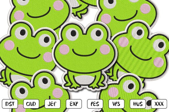 Frog Patch Embroidery Design