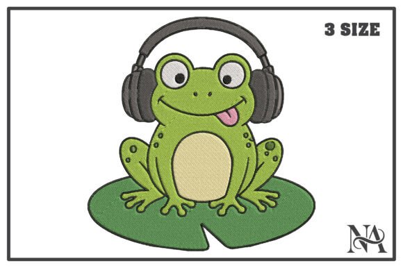 Funny Frog with Headphones Embroidery Review