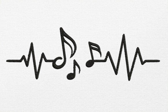 Heartbeat Music Embroidery Design Review